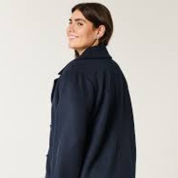 BNWT Hollister wool blend peacoat, black, Medium - Picture 2 of 5